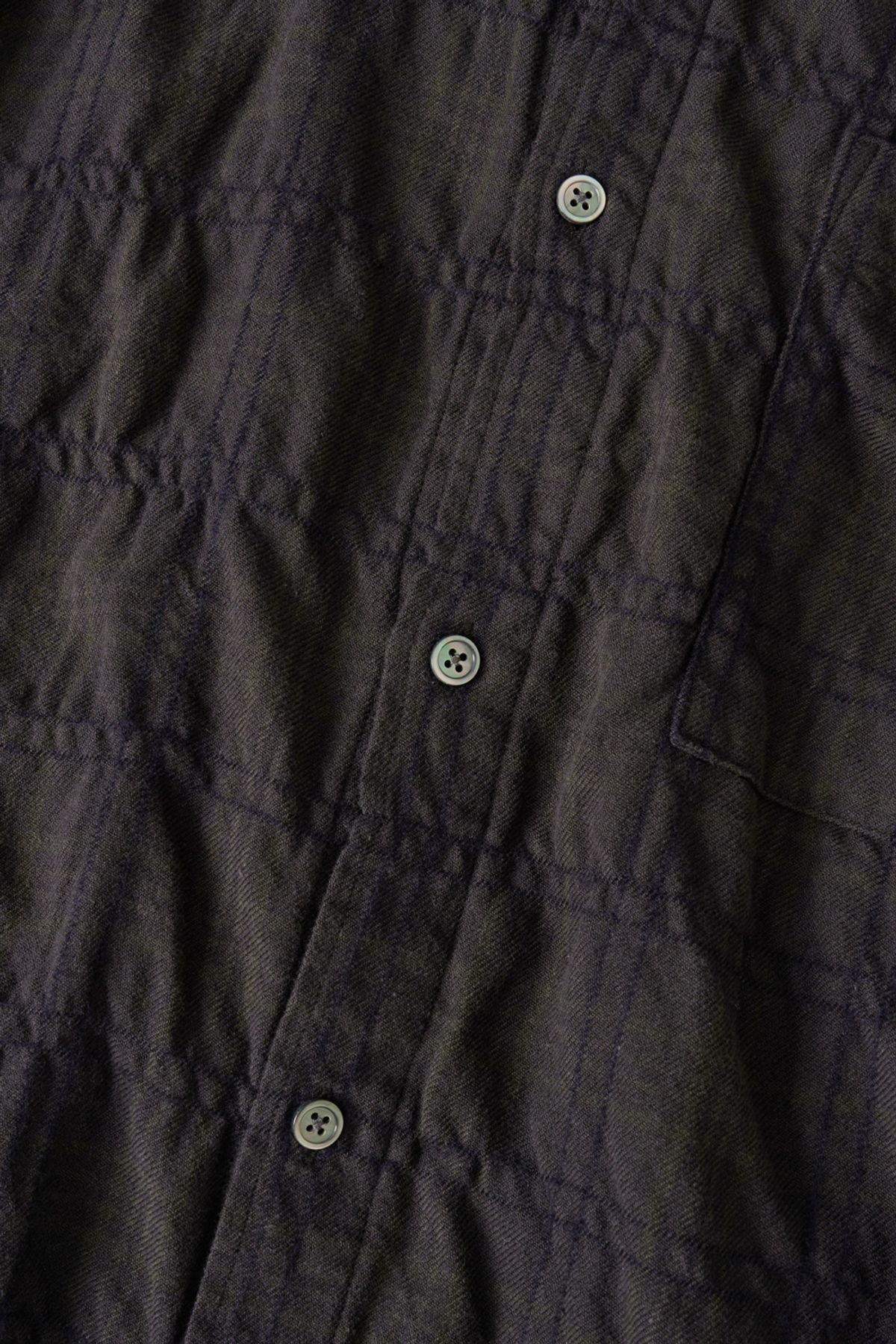 해칭룸(HATCHINGROOM) Museum Shirt Shirring Check Dark Brown