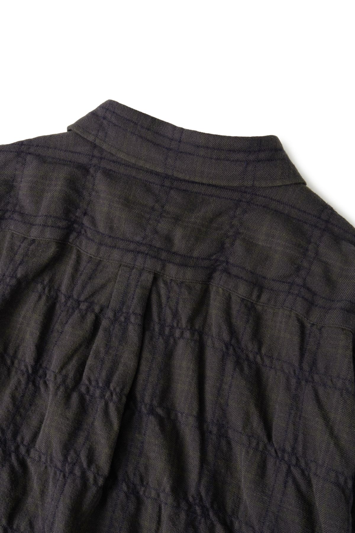 해칭룸(HATCHINGROOM) Museum Shirt Shirring Check Dark Brown