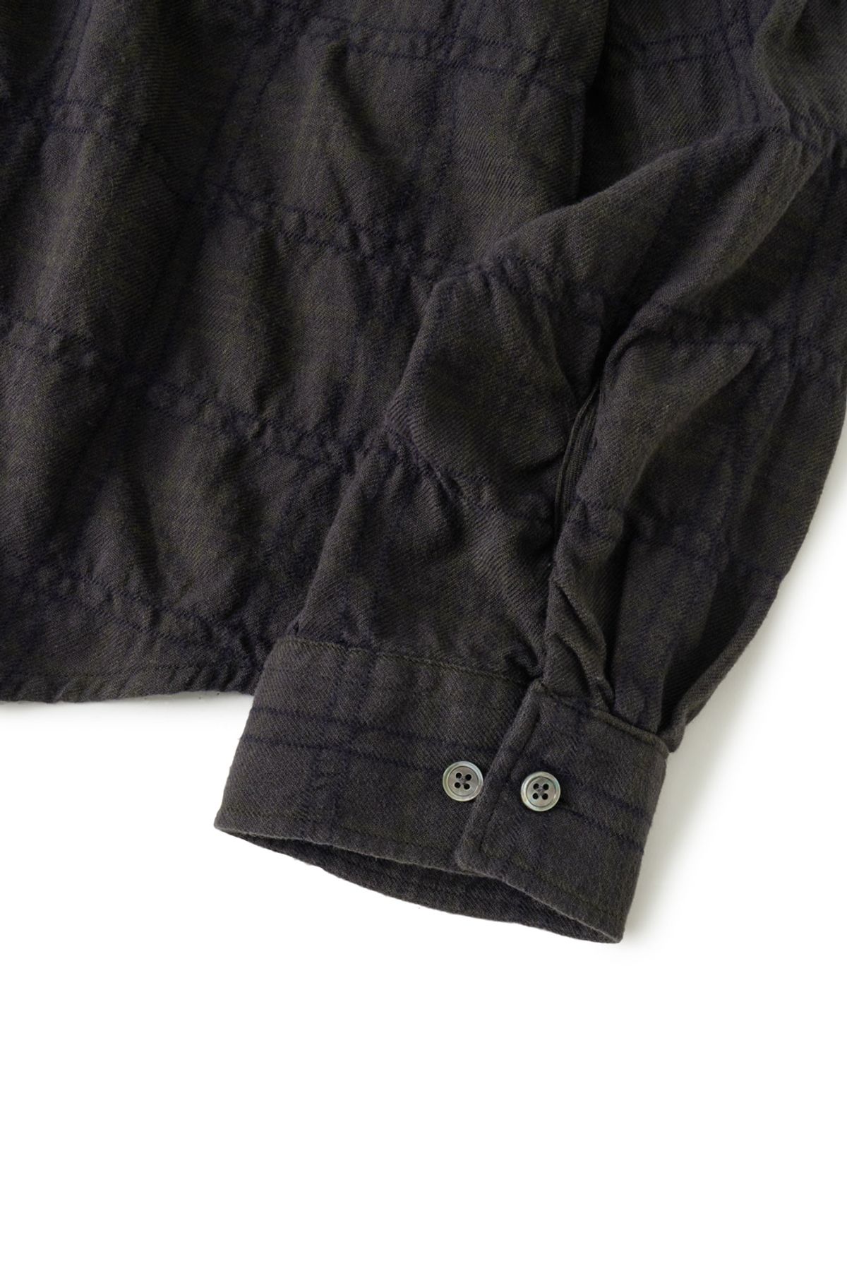 해칭룸(HATCHINGROOM) Museum Shirt Shirring Check Dark Brown