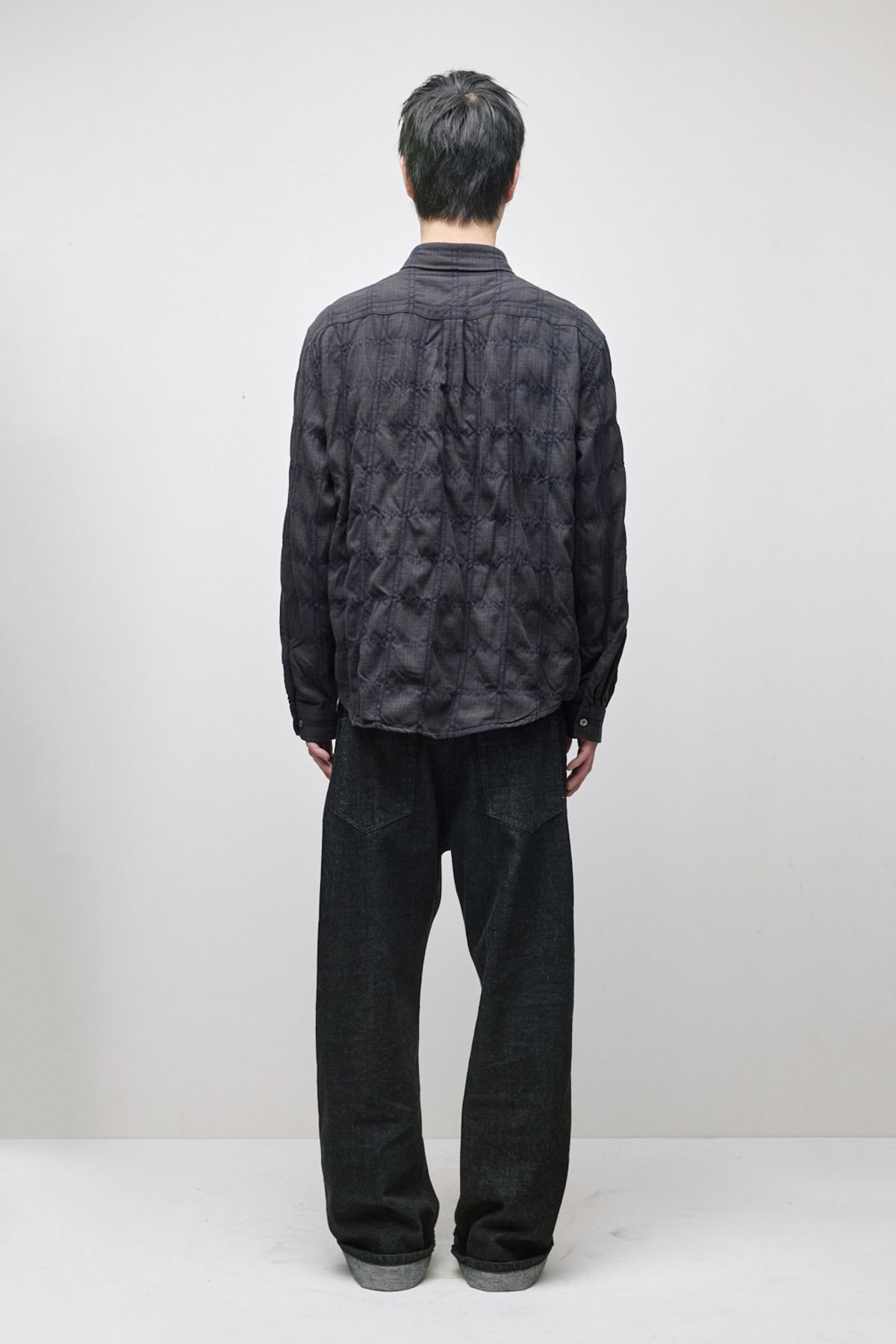 해칭룸(HATCHINGROOM) Museum Shirt Shirring Check Dark Brown