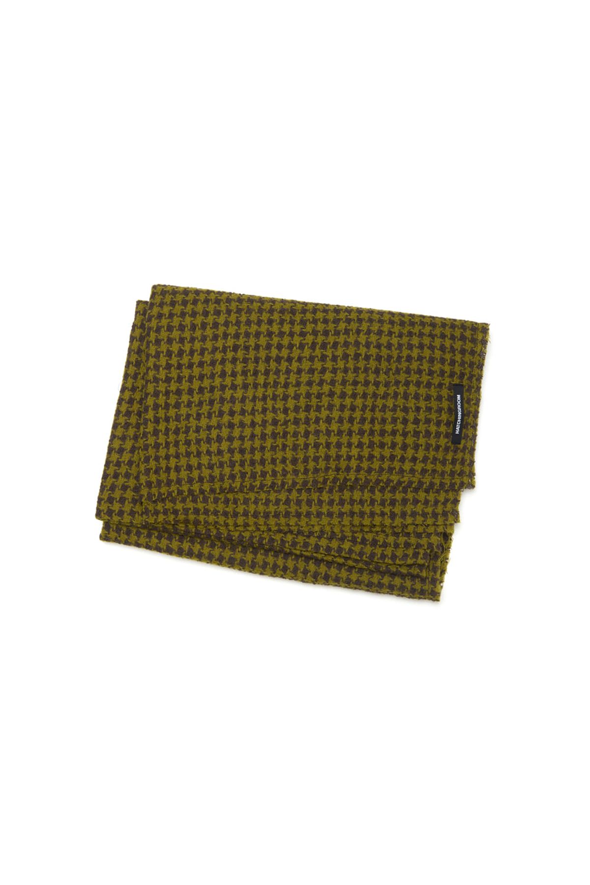 해칭룸(HATCHINGROOM) Houndstooth Check Wool Muffler Green