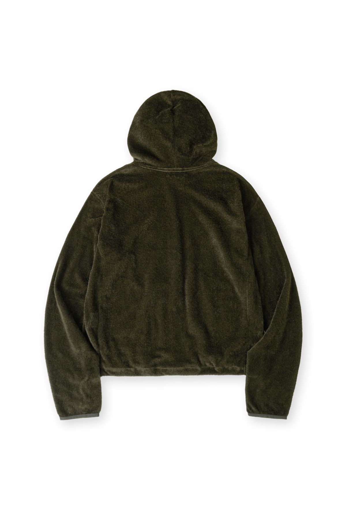해칭룸(HATCHINGROOM) Fuzzy Mesh Hoodie Khaki