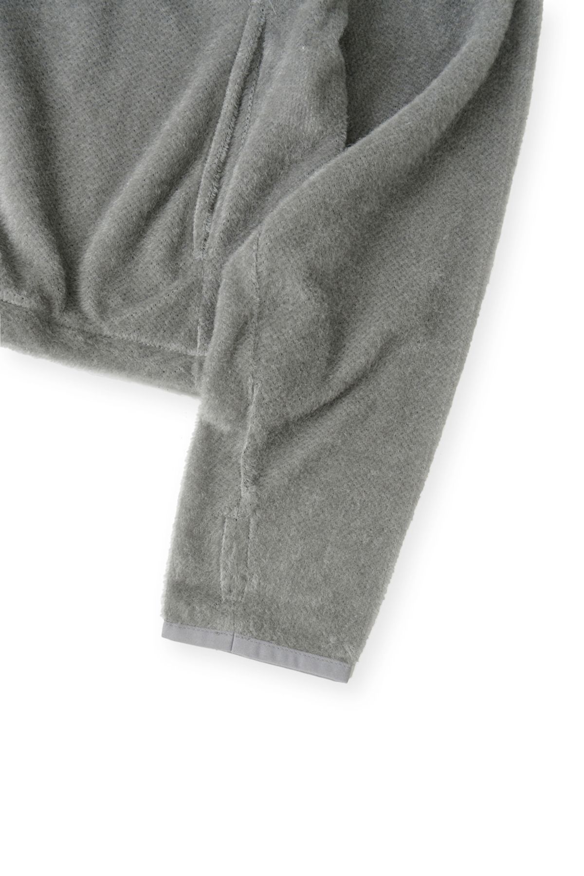 해칭룸(HATCHINGROOM) Fuzzy Mesh Hoodie Light Grey