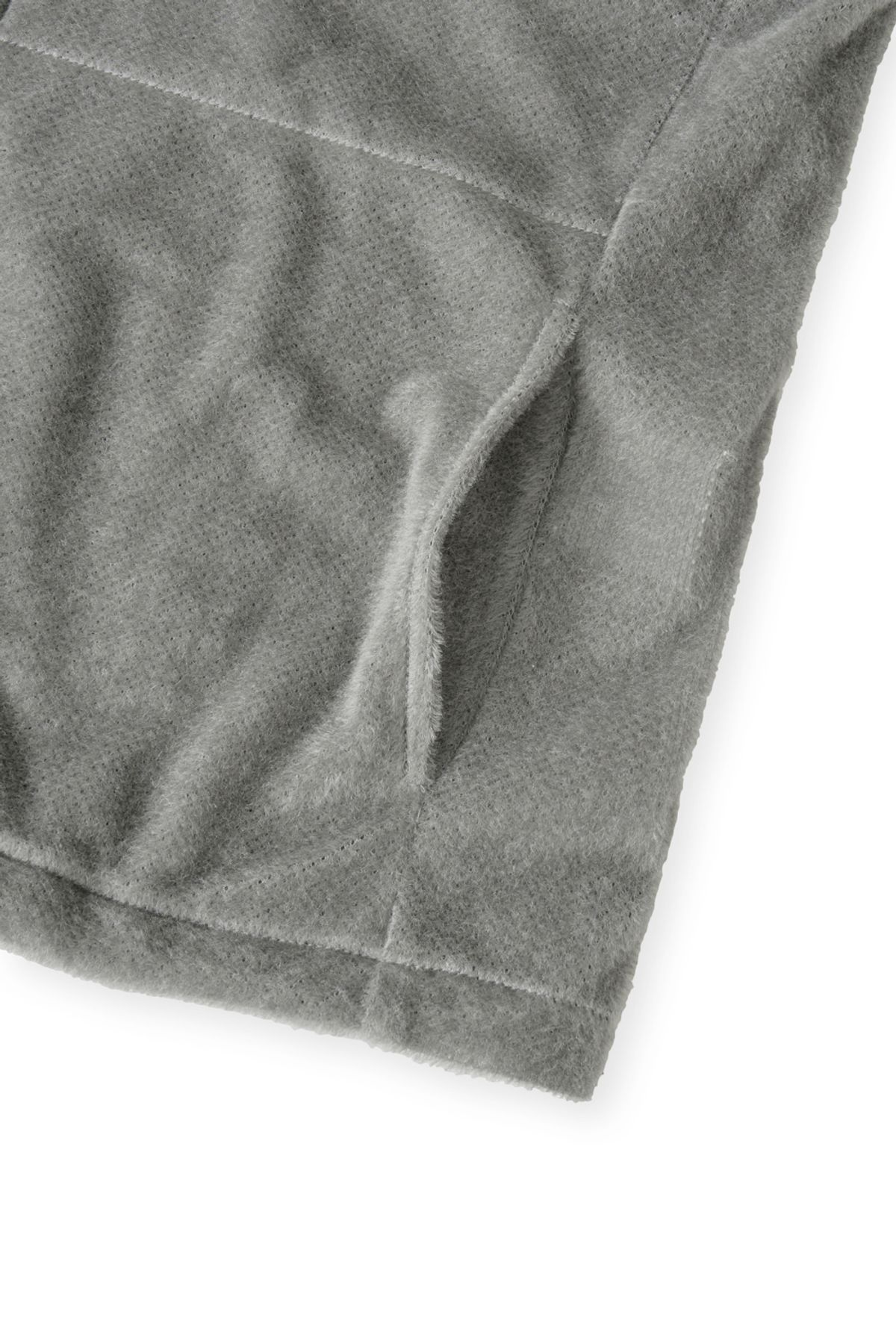 해칭룸(HATCHINGROOM) Fuzzy Mesh Hoodie Light Grey