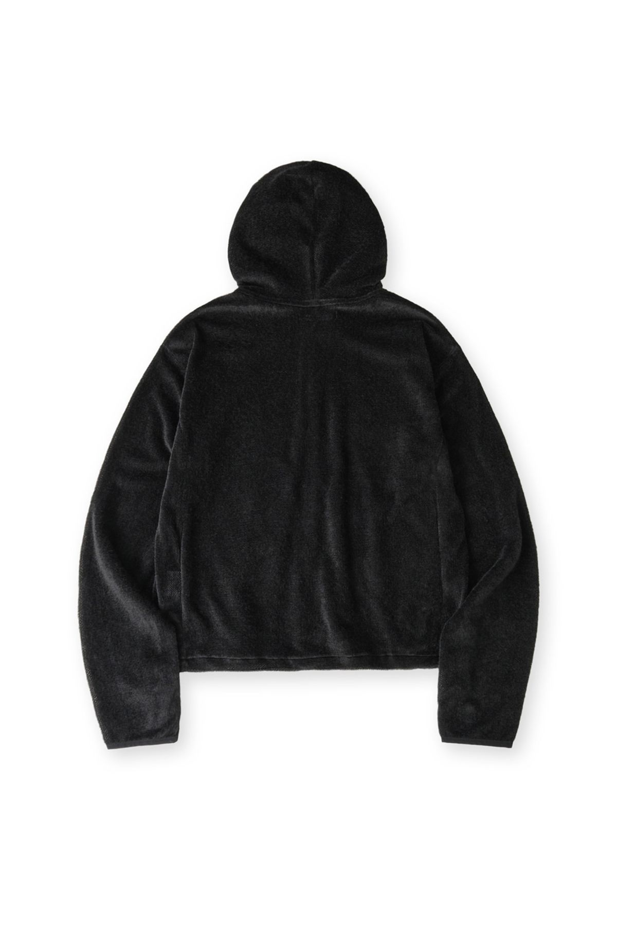 해칭룸(HATCHINGROOM) Fuzzy Mesh Hoodie Black