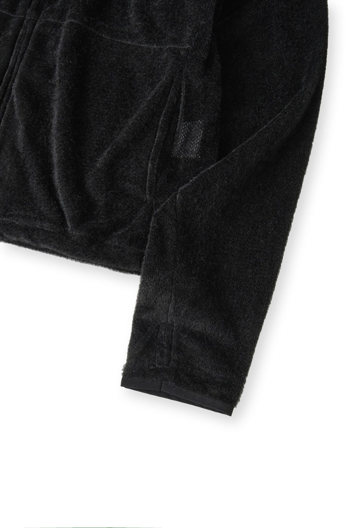 해칭룸(HATCHINGROOM) Fuzzy Mesh Hoodie Black