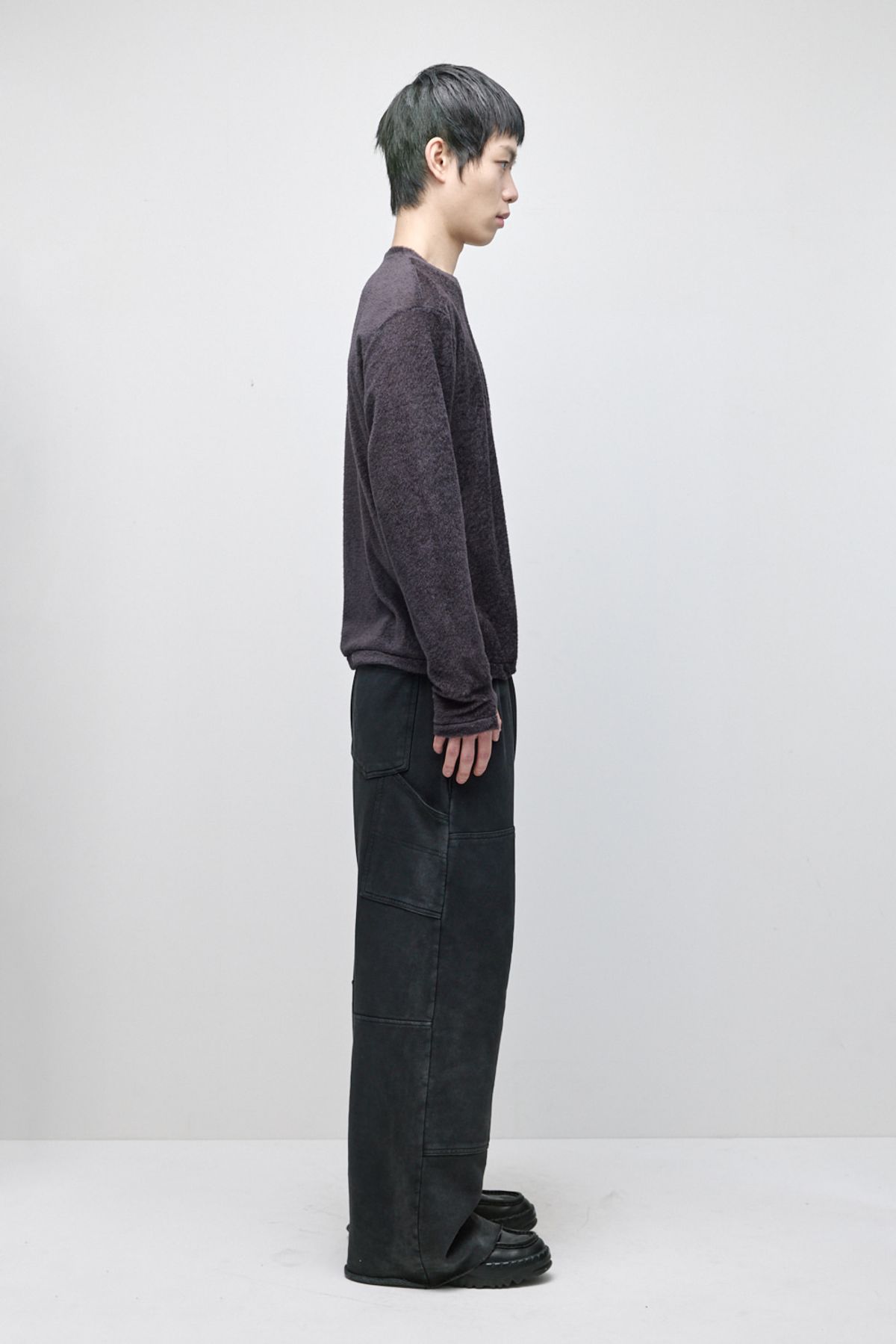 해칭룸(HATCHINGROOM) Double Knee Sweat Pants Aged Charcoal