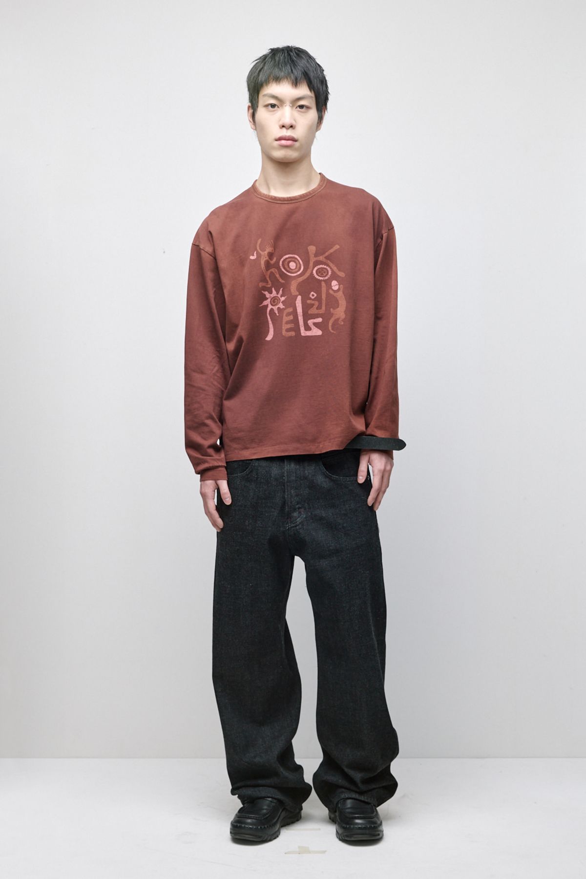 해칭룸(HATCHINGROOM) VTG Kokopelli Tee Bleached Brown