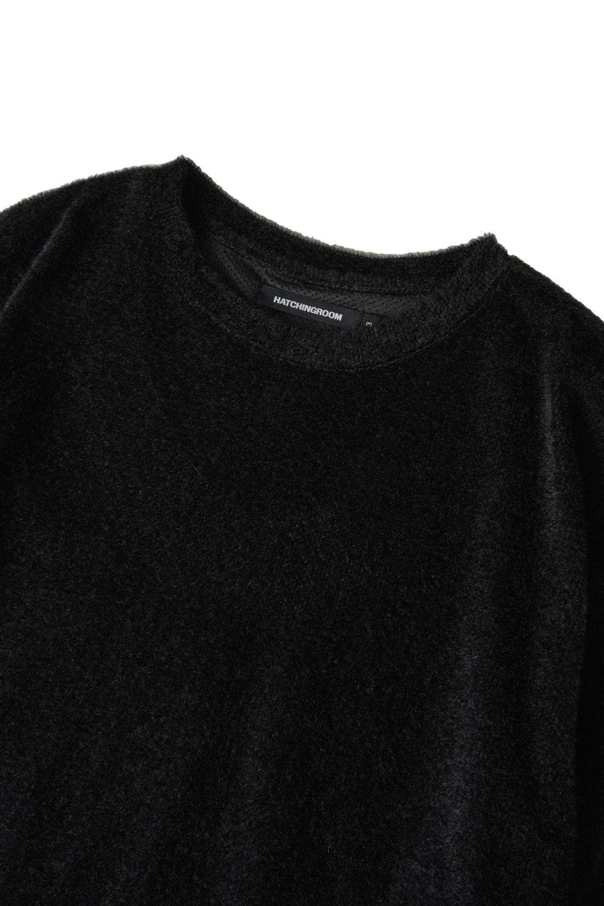 해칭룸(HATCHINGROOM) Fuzzy Mesh Tee Black