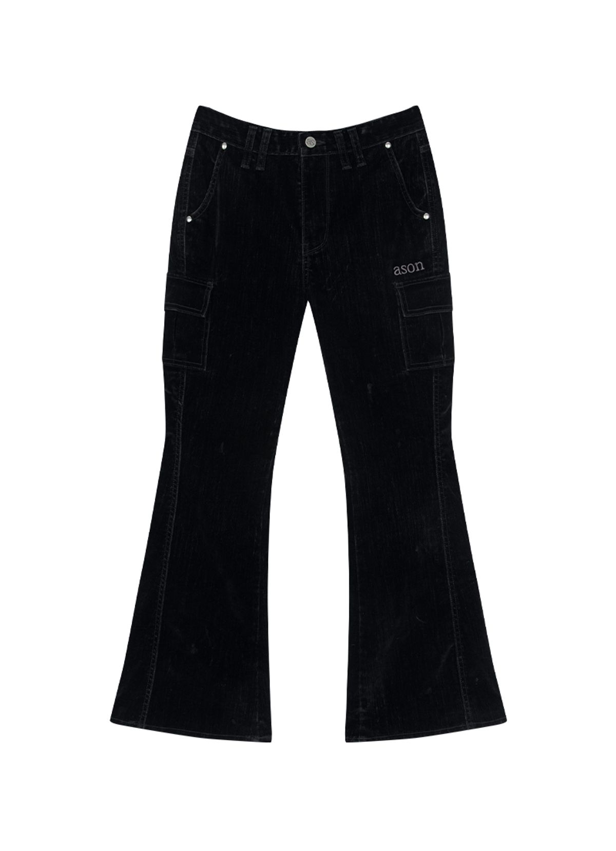 애즈온(ASON) ONYX VELVET BOOTCUT PANTS