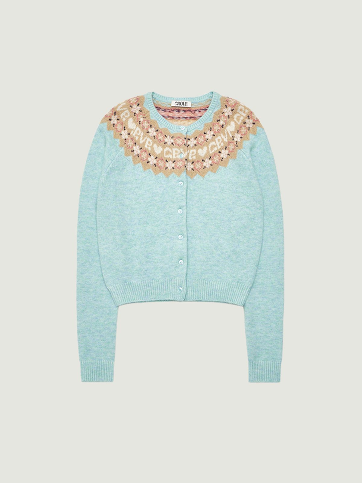 그로브(GROVE) BONA NORDIC KNIT CARDIGAN (LIGHT BLUE)