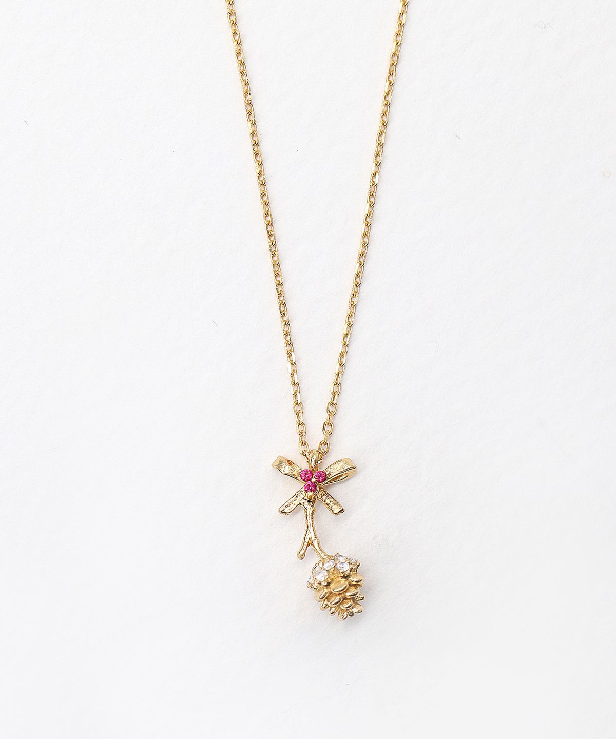 오르디오르(ORDOR) 루비 솔방울 목걸이(925silver)