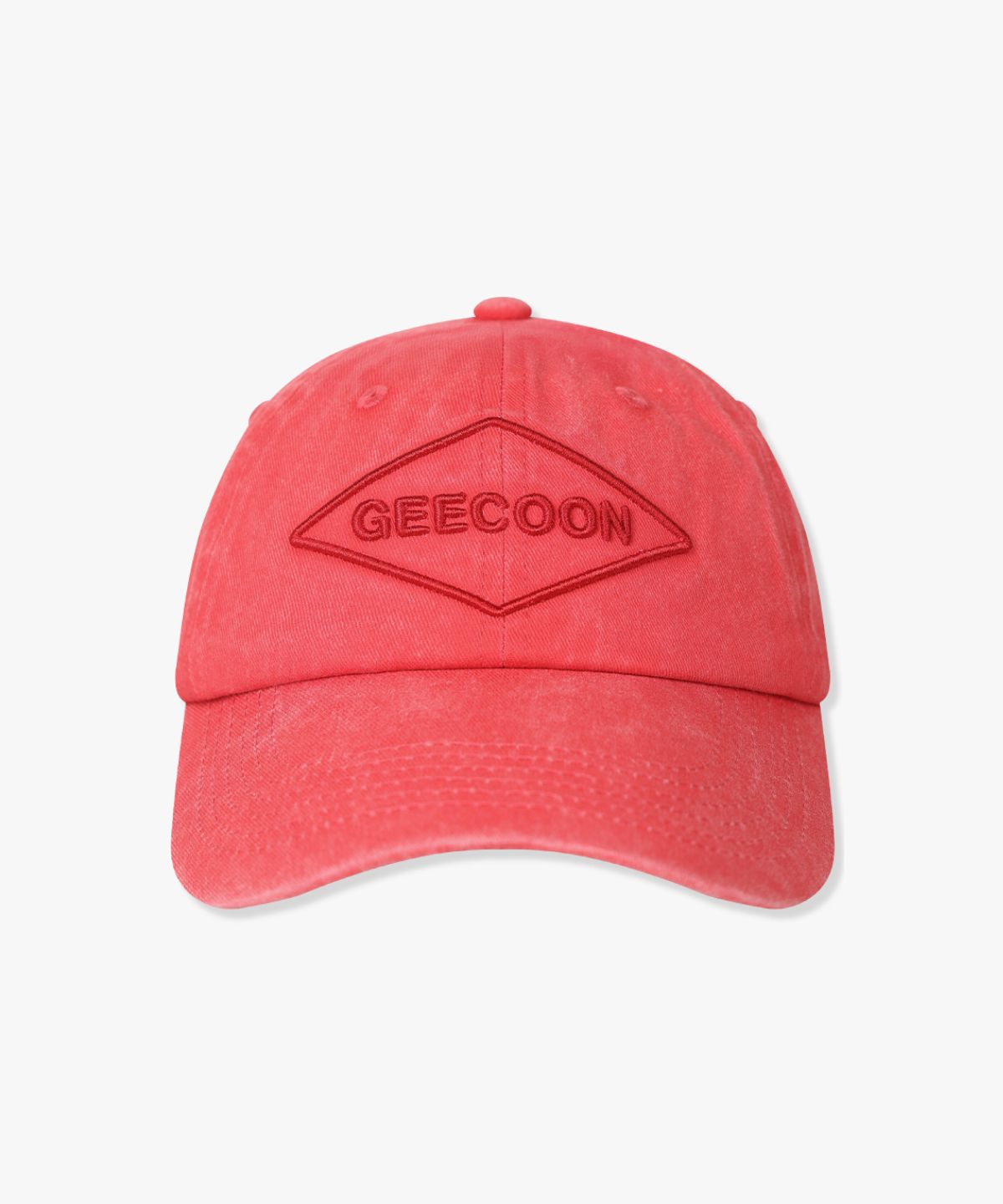 지쿤(GEECOON) 피그먼트 지쿤 로고 자수 볼캡 GEE257-001 레드