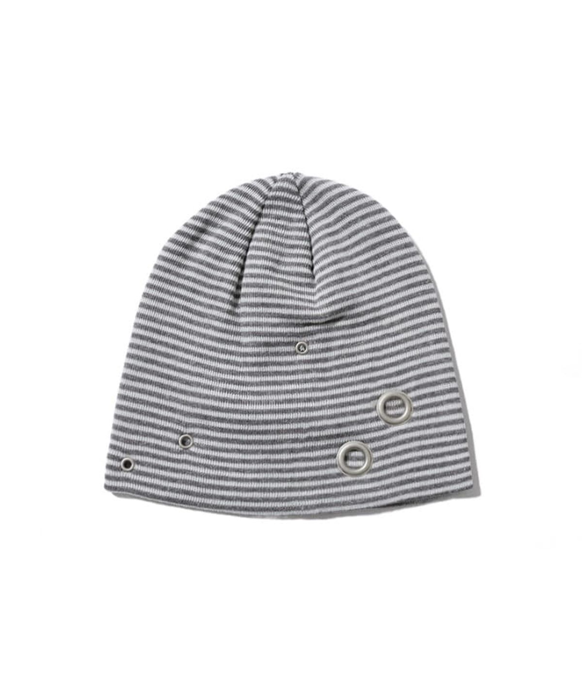 유네(YUNE) Stripe Eyelet Beanie_[Light Gray]