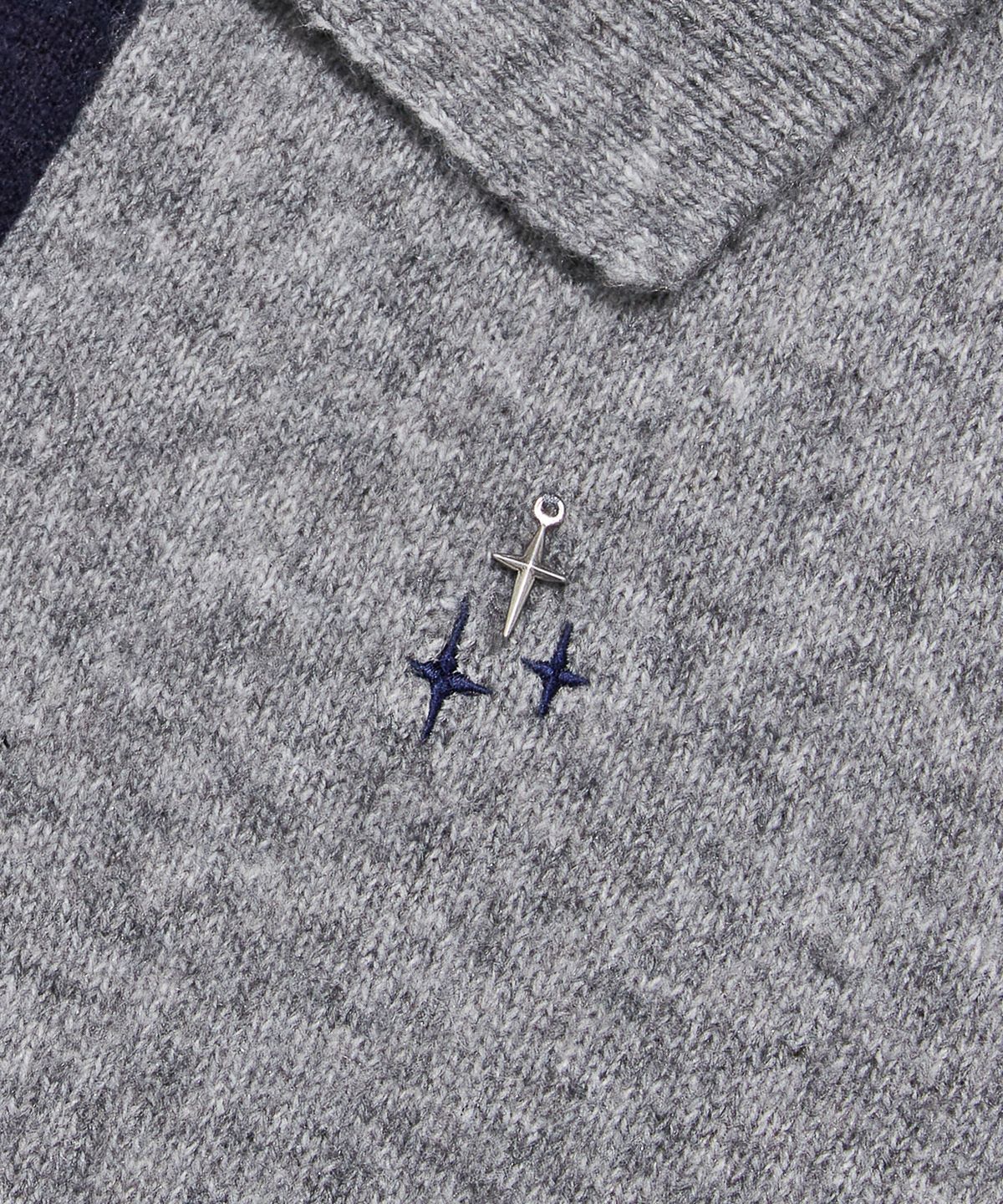 누프에블루(NEUFETBLEU) NEB metal shine two tone cardigan (gray)