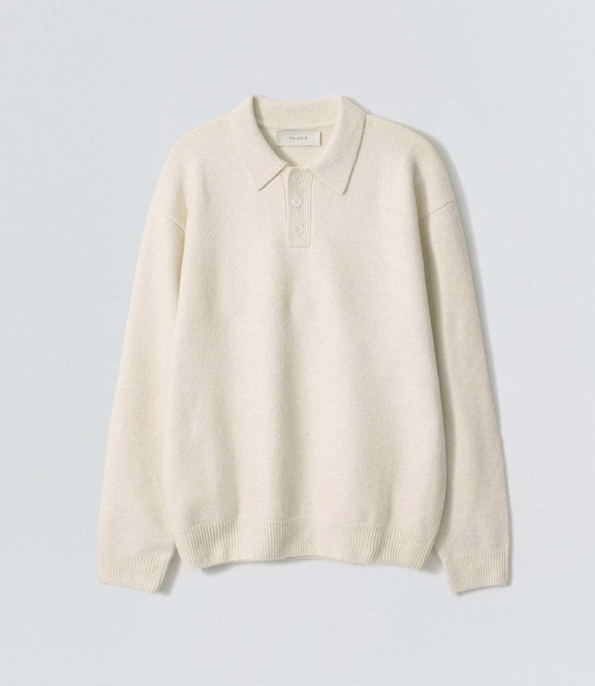 이지오(EZIO) Natural Button Collar Knit_Ivory