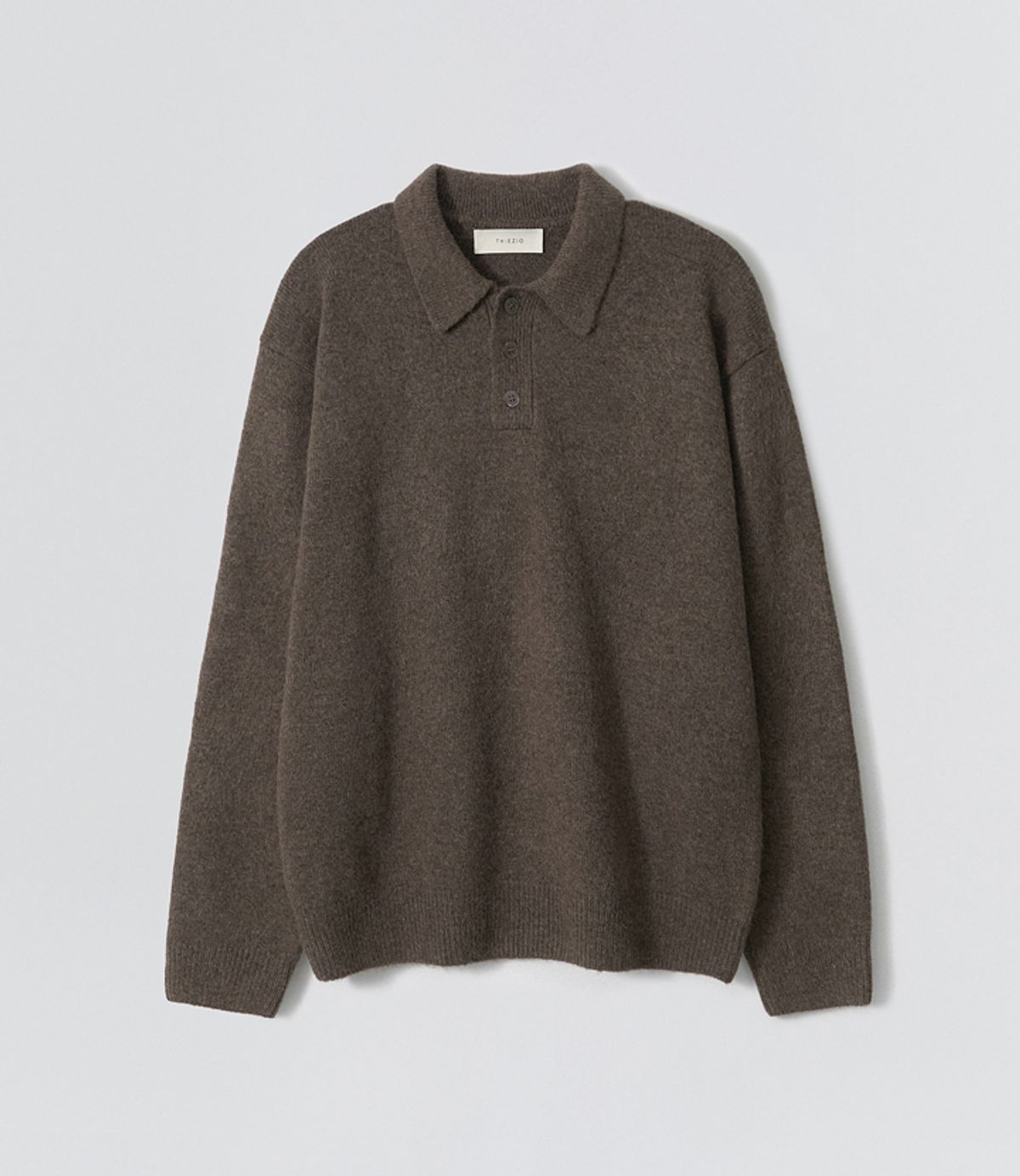 이지오(EZIO) Natural Button Collar Knit_Brown