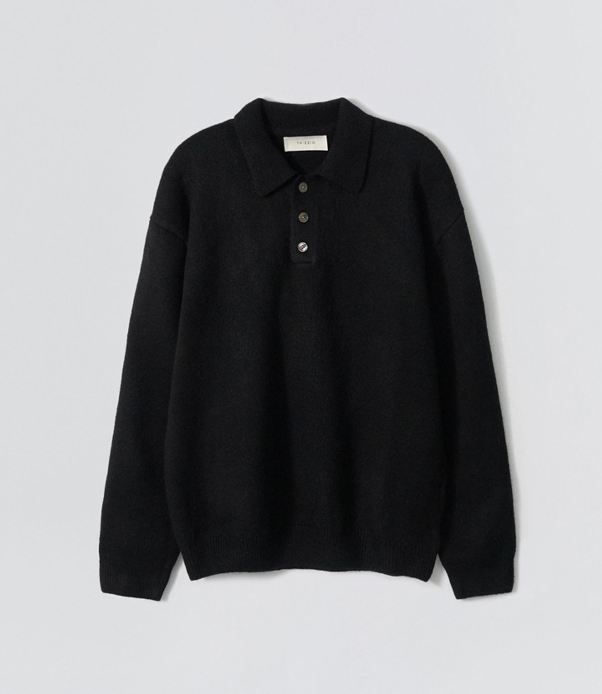 이지오(EZIO) Natural Button Collar Knit_Black