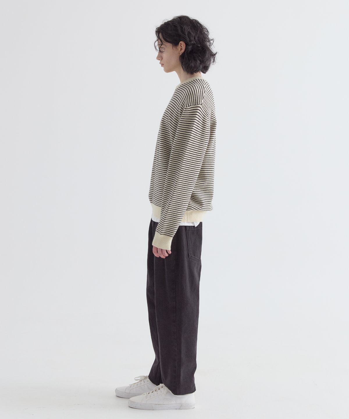이지오(EZIO) Aube Stripe Round Knit_Ivory