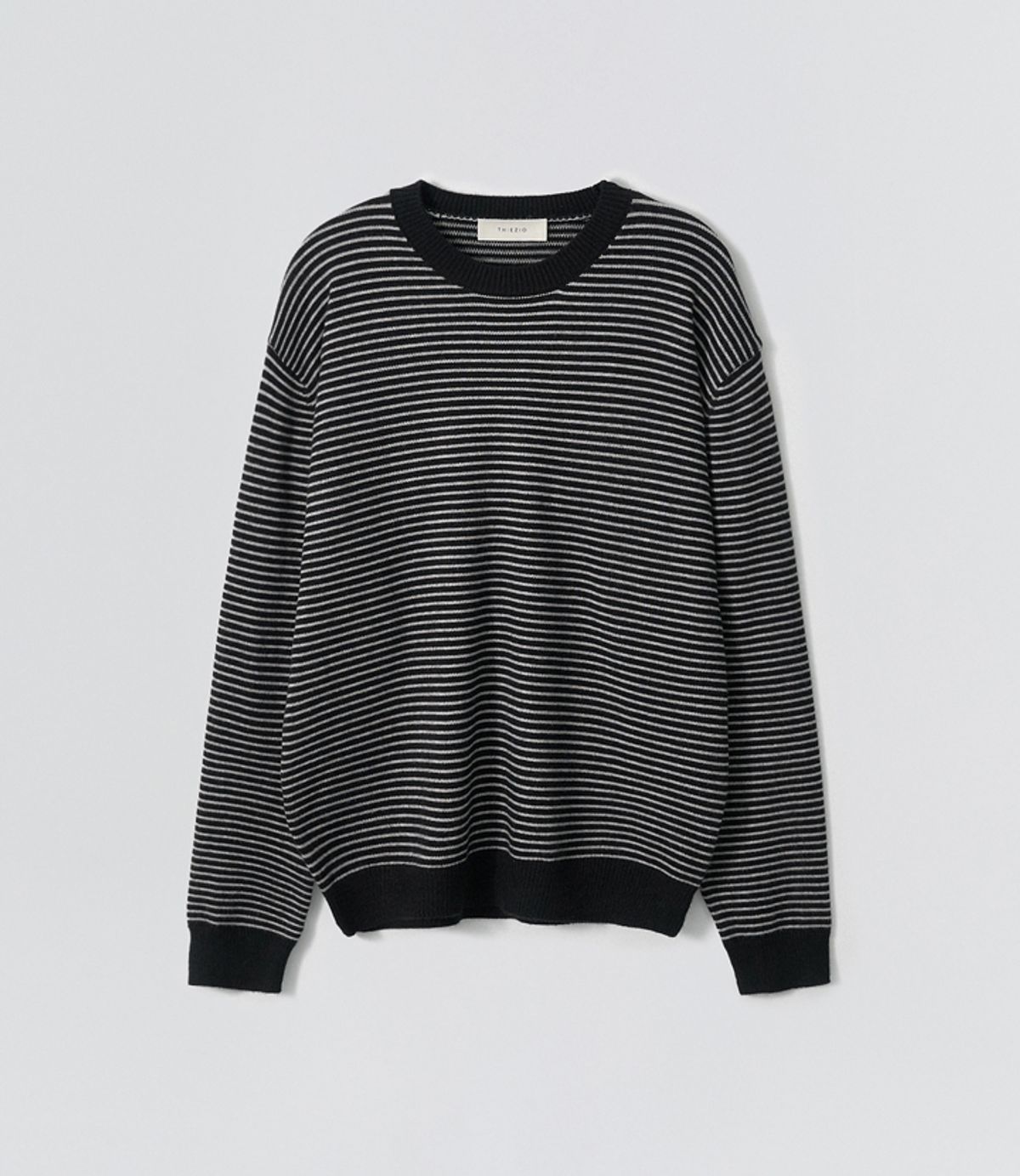 이지오(EZIO) Aube Stripe Round Knit_Black