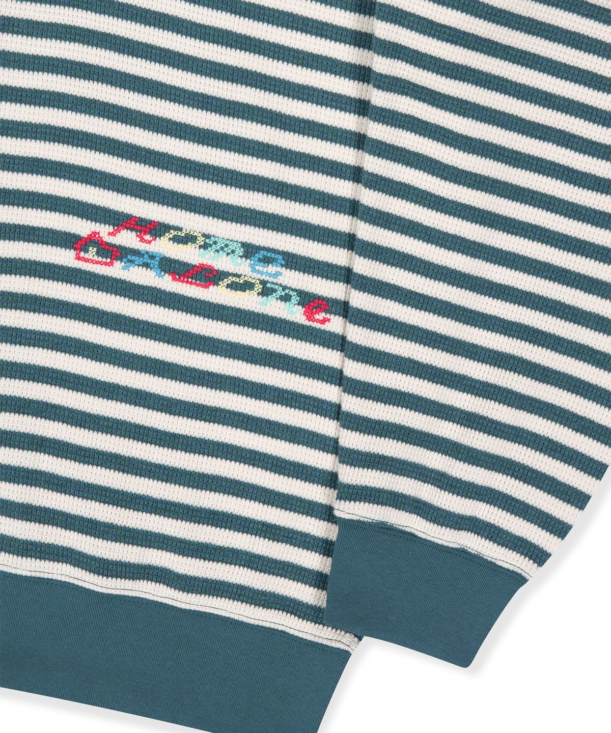 썬러브투어(SUNLOVETOUR) [HOME ALONe] Striped Waffle Zip Up Hoodie Blue