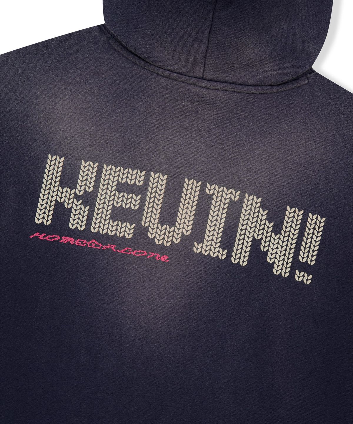 썬러브투어(SUNLOVETOUR) [HOME ALONe] Knit Effect Daybreak Hoodie Navy