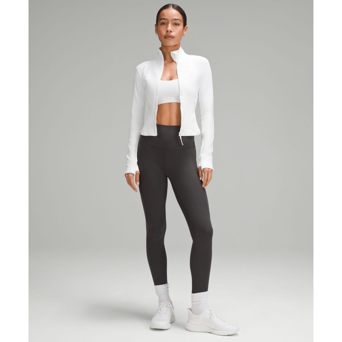 룰루레몬(LULULEMON) 디파인 크롭 재킷 *리브드 Nulu  WHT
