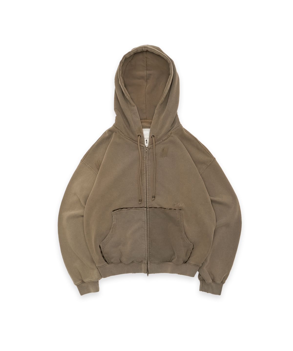 투위드(TUEWID) tuewid classic embroidery set up zip-up in umber