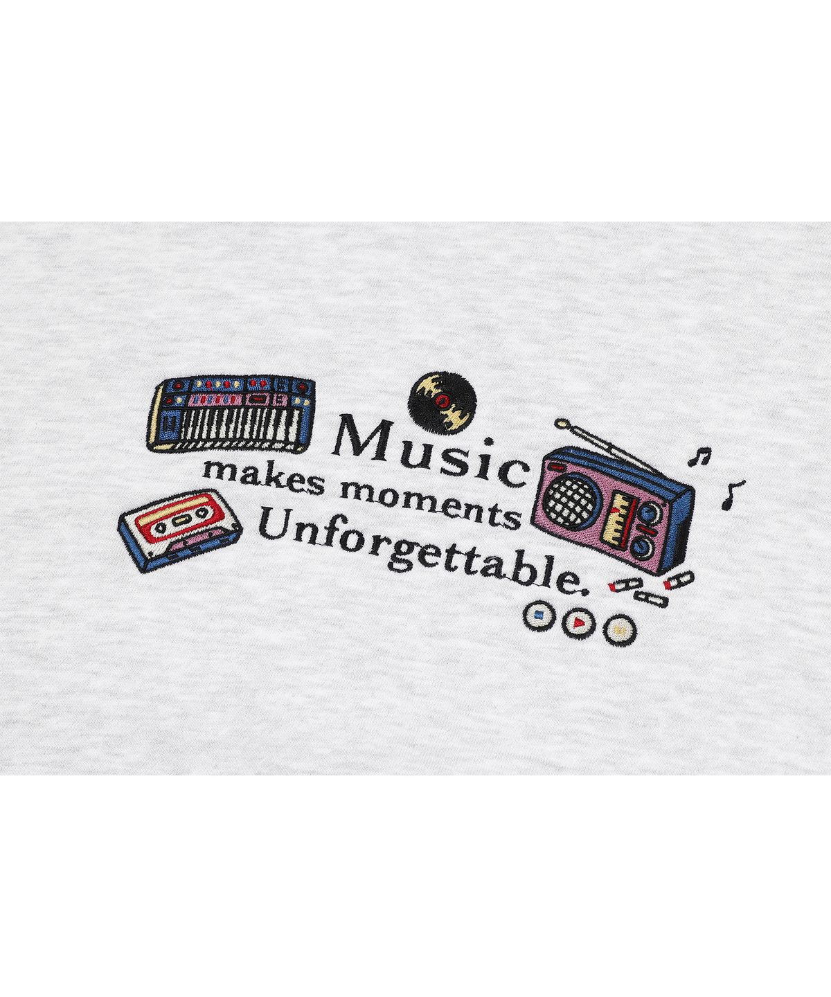 꼼파뇨(CPGN STUDIO) 뮤직 모먼츠 자수 후드티 멜란지화이트