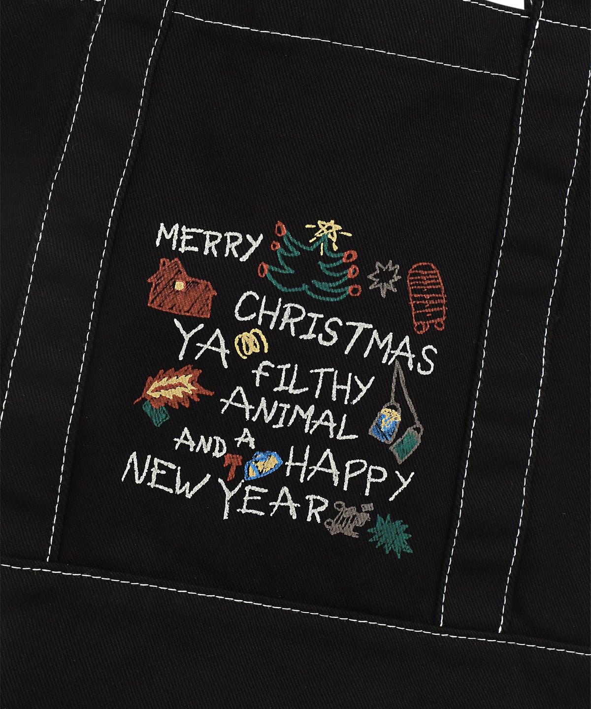 썬러브투어(SUNLOVETOUR) [HOME ALONe] Doodle Tote Black