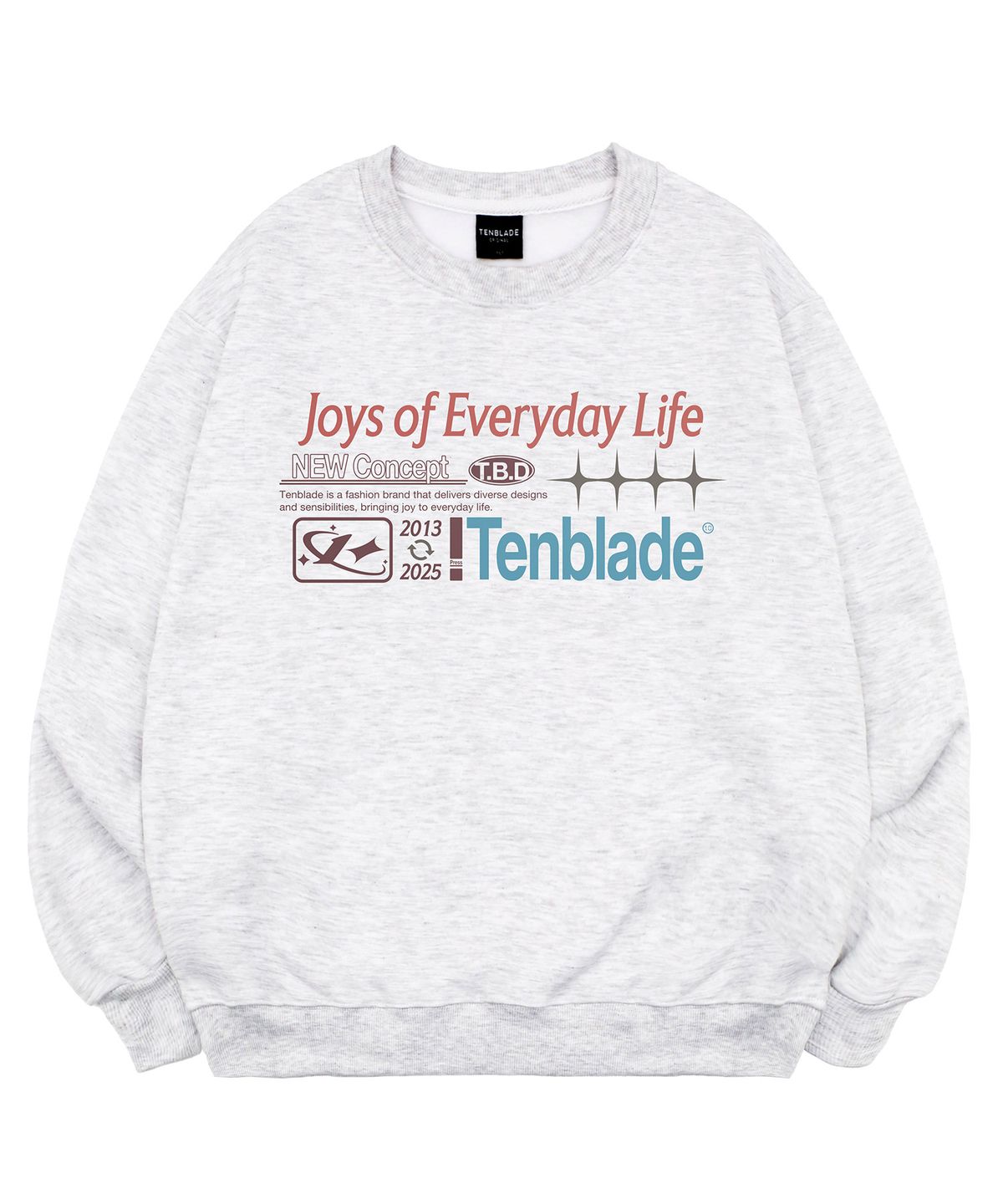 텐블레이드(TENBLADE) 데일리 글리머 맨투맨 (화이트그레이)