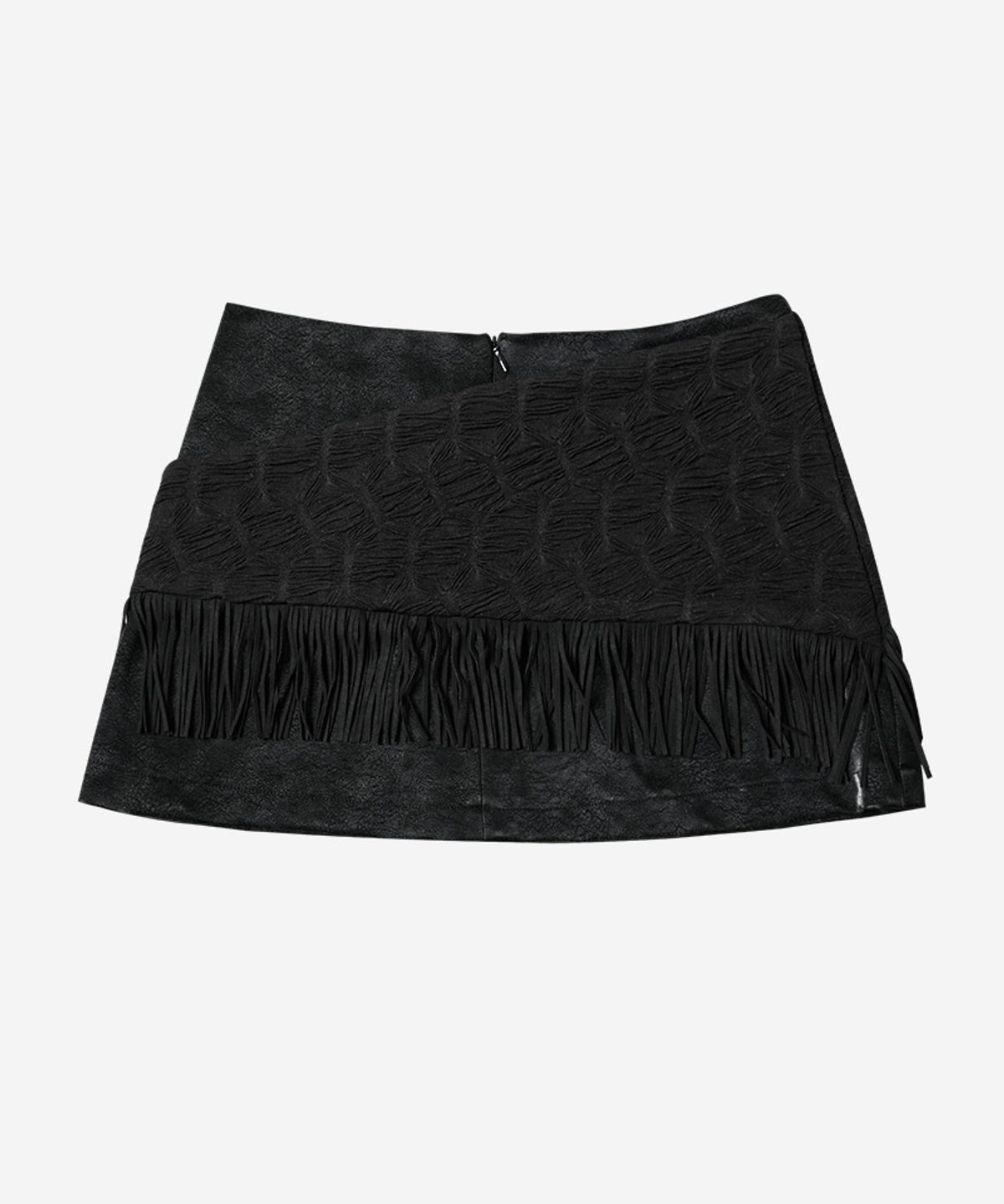 달링유어배드(DARLING, YOU'RE BAD) FRINGE WRAP LEATHER SKIRT #BLACK