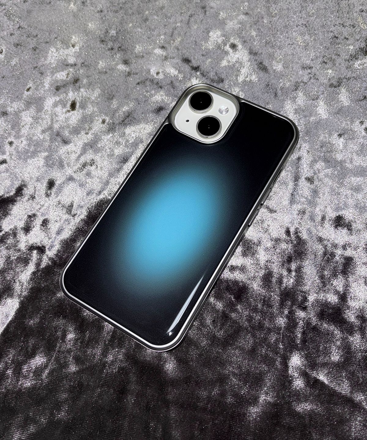 속담(SOKDAM) Turquoise gradation silver glass bumper case