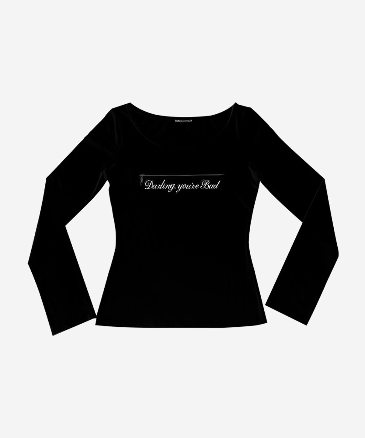 달링유어배드(DARLING, YOU'RE BAD) UNZIPPED LOGO T-SHIRT (Cursive ver.) #BLACK