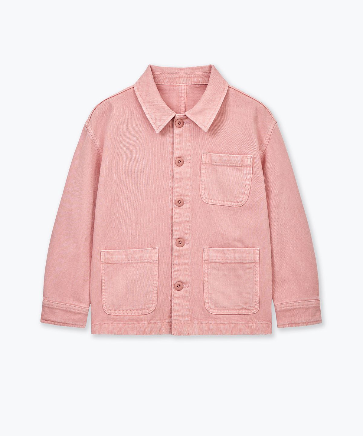 무신사 스탠다드 키즈(MUSINSA STANDARD KIDS) 피그먼트 데님 초어 재킷 [코랄]