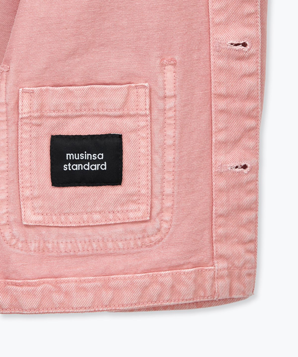 무신사 스탠다드 키즈(MUSINSA STANDARD KIDS) 피그먼트 데님 초어 재킷 [코랄]
