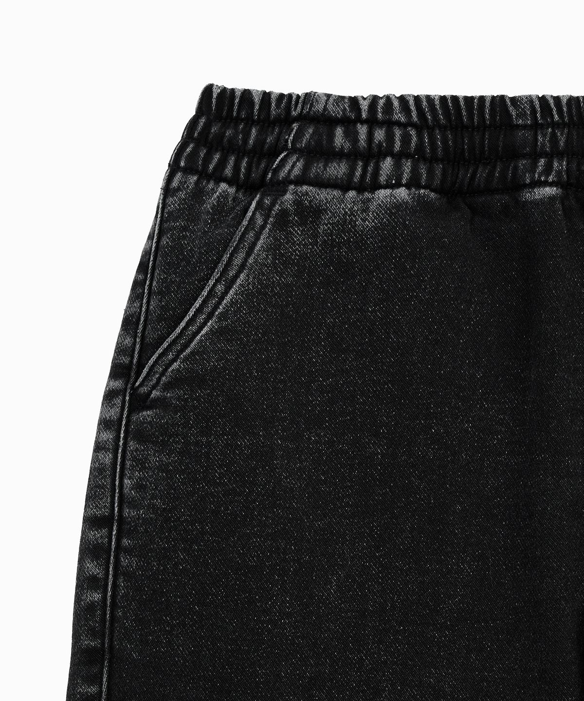 무신사 스탠다드 키즈(MUSINSA STANDARD KIDS) 저지 데님 카고 조거 팬츠 [워시드 블랙]