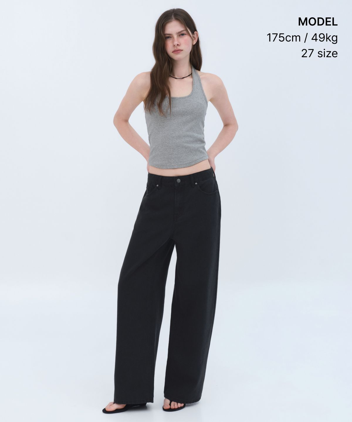 무신사 스탠다드 우먼(MUSINSA STANDARD WOMAN) 우먼즈 텐셀 와이드 데님 팬츠 [워시드 블랙]