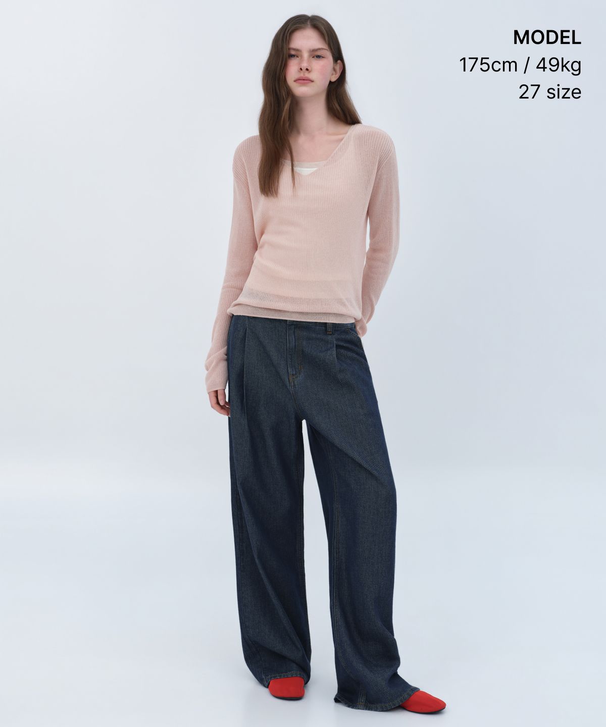 무신사 스탠다드 우먼(MUSINSA STANDARD WOMAN) 우먼즈 텐셀 원 턱 엑스트라 와이드 데님 팬츠 [딥 인디고]