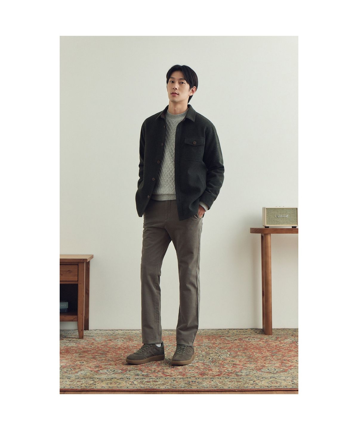 브렌우드(BRENTWOOD) 변형 몰스킨 솔리드 기모 팬츠  BRPAW25611GYL