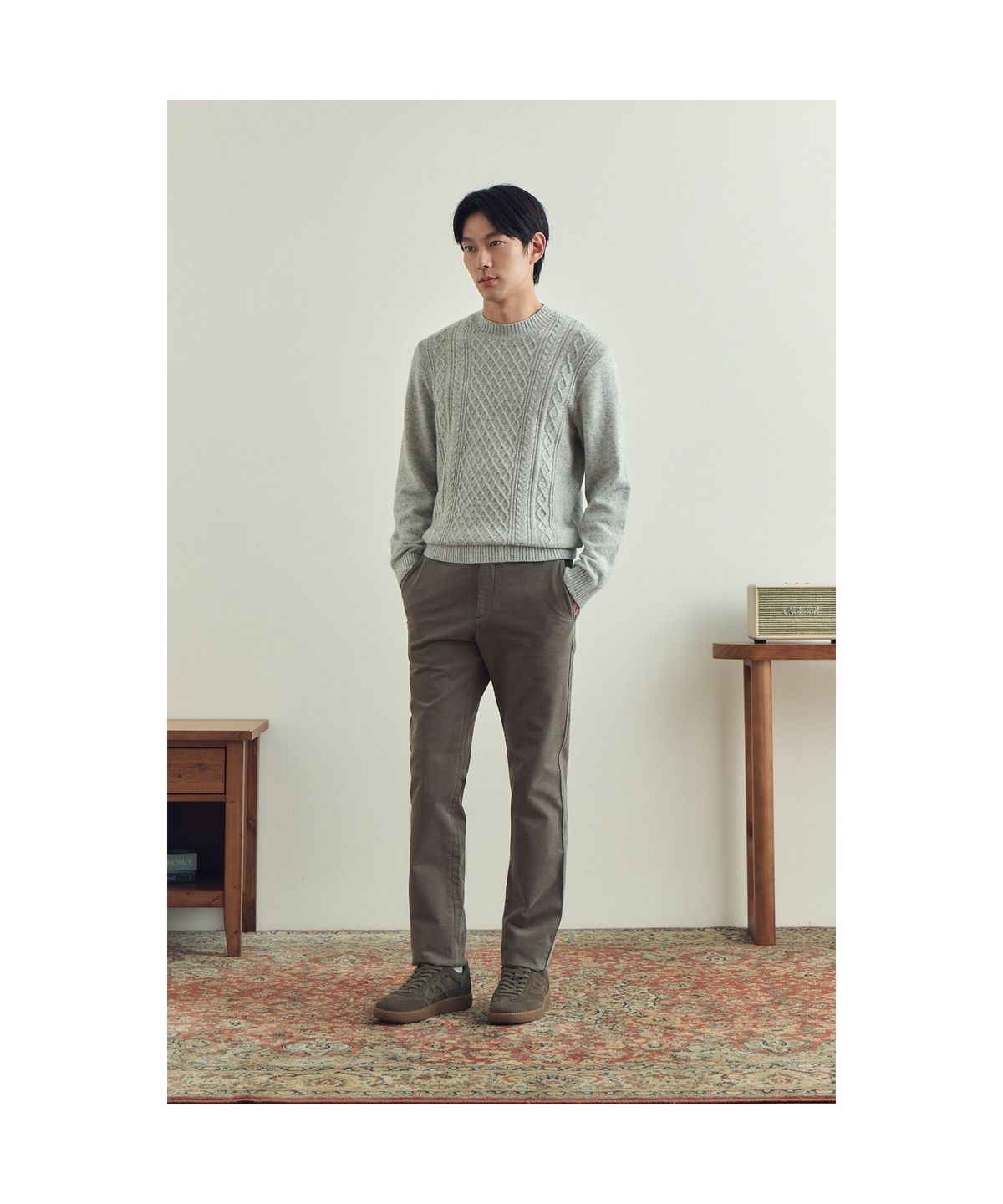 브렌우드(BRENTWOOD) 변형 몰스킨 솔리드 기모 팬츠  BRPAW25611GYL