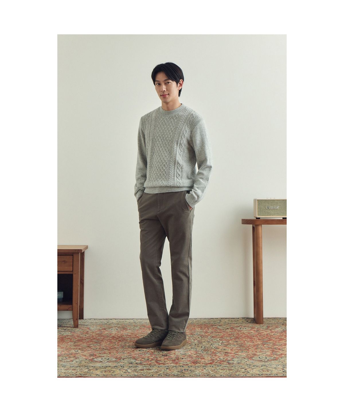 브렌우드(BRENTWOOD) 변형 몰스킨 솔리드 기모 팬츠  BRPAW25611GYL