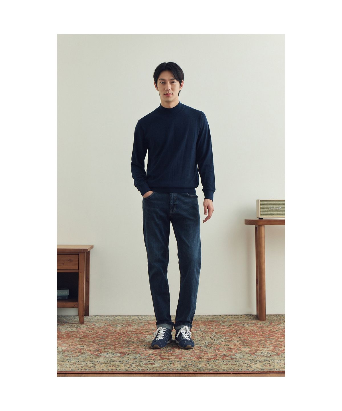 브렌우드(BRENTWOOD) [에센셜스] 솔리드 워셔블 하프터틀넥 스웨터 BRWAW25531BUX