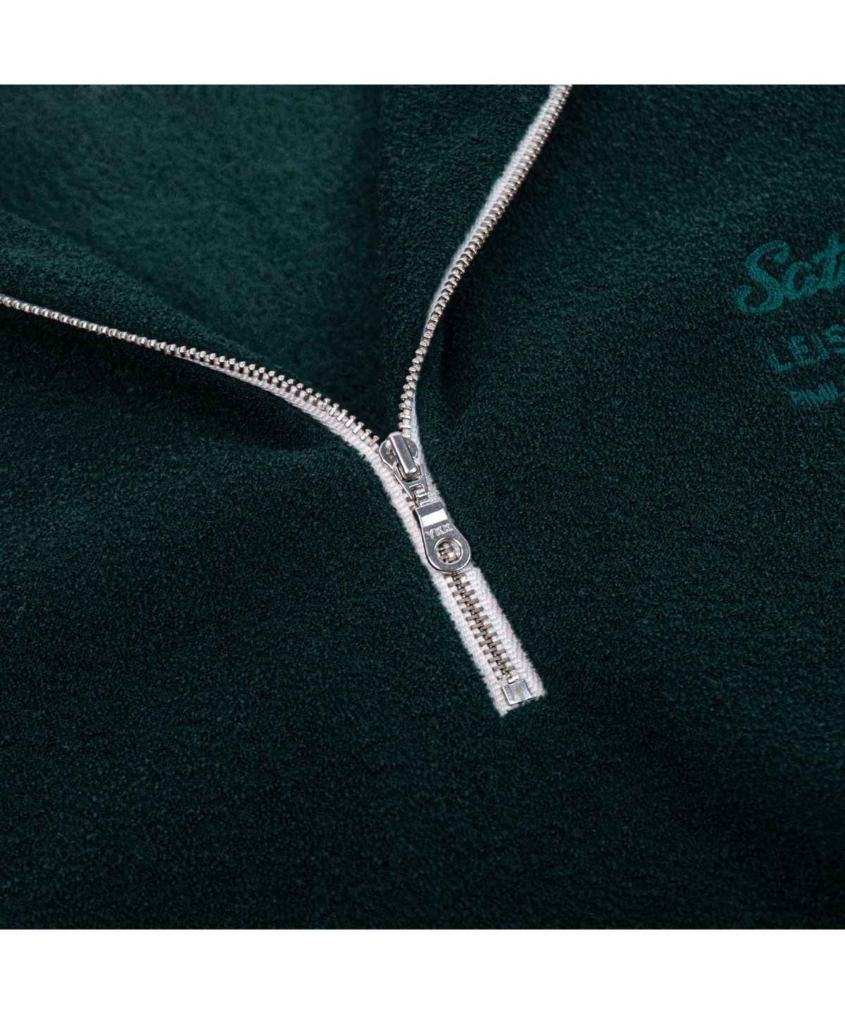 세러데이 레저 클럽(SATURDAY LEISURE CLUB) Leisure Terry Fleece Half Zip-Up Sweater(Unisex) - British Racing Green & Ivory