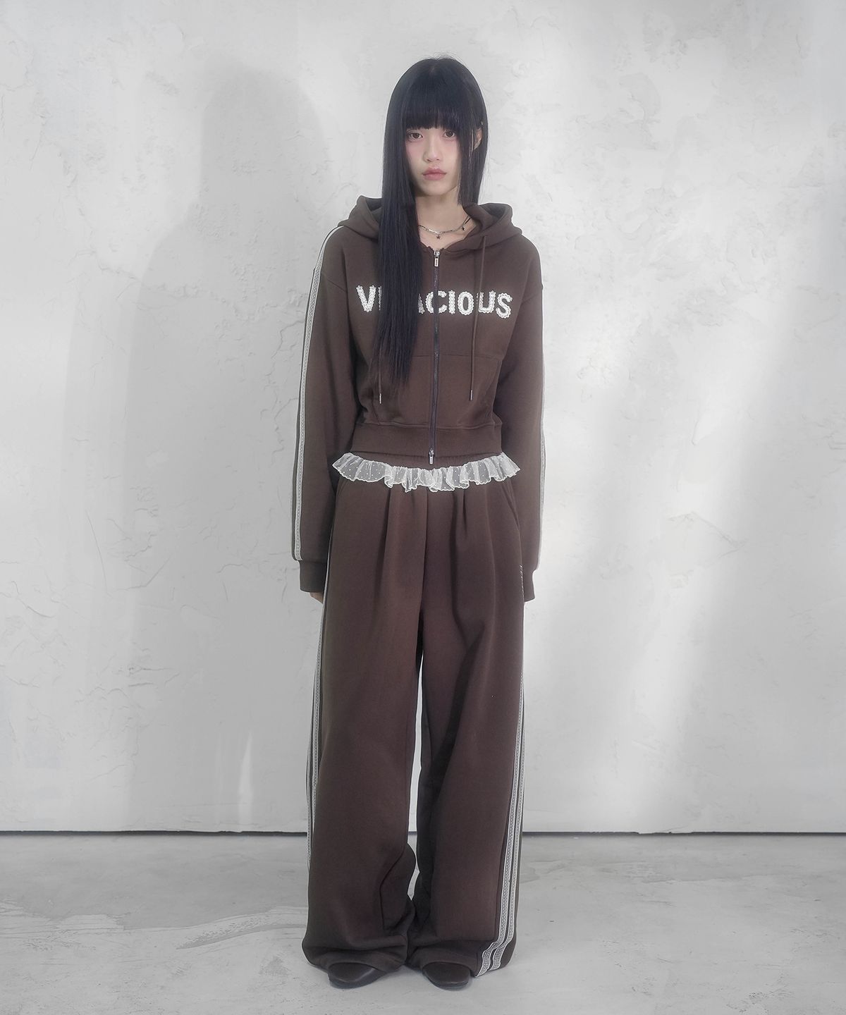 비바셔스(VIVACIOUS) [SET] Halo Hoody Zip-up&Romance Track Pants_4Colors