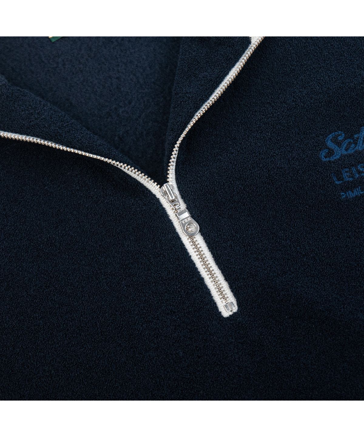 세러데이 레저 클럽(SATURDAY LEISURE CLUB) Leisure Terry Fleece Half Zip-Up Sweater(Unisex) - Navy & Ivory