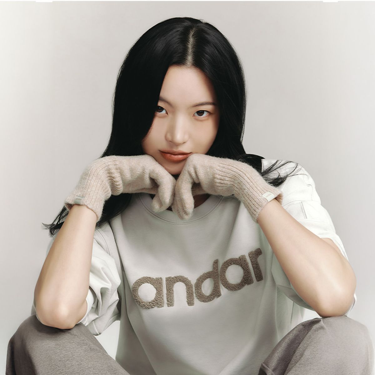 안다르(ANDAR) 소프트 니트 플립 글러브
