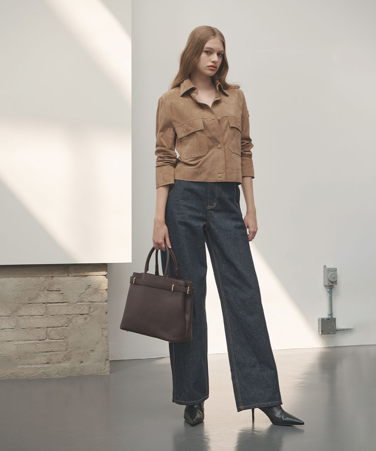 끌라베(CLAVE) 올리비아 브라운 토트백 (OLIVIA Brown Tote Bag)