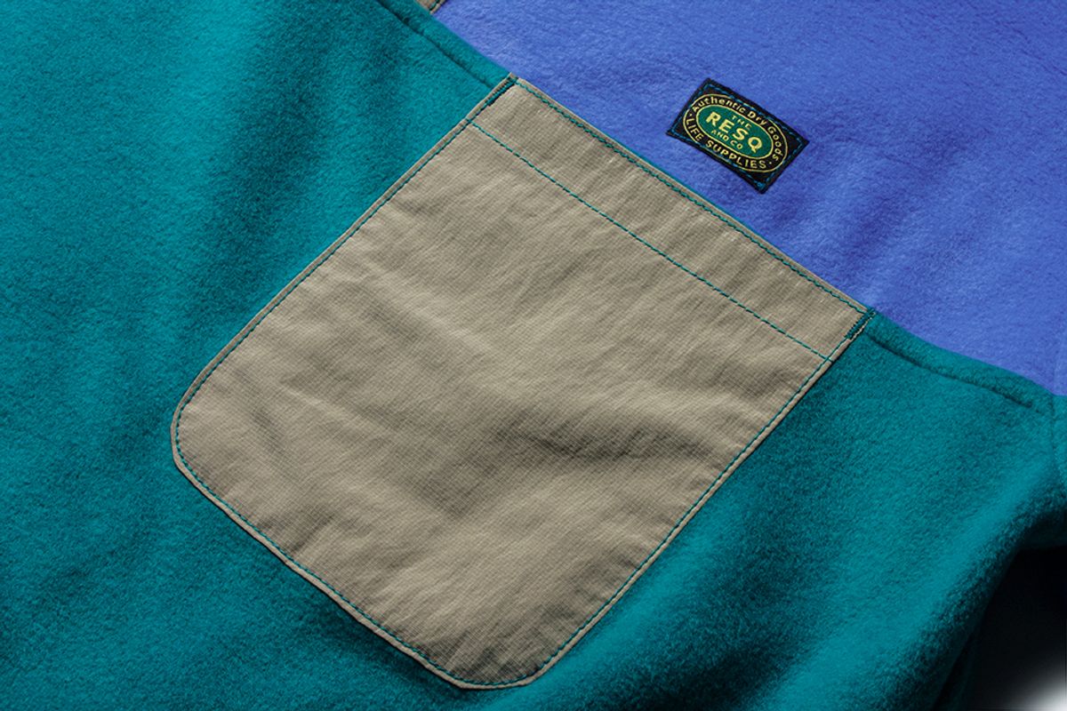 더 레스큐(THE RESQ) 2-BLOCKED YOSEMITE FLEECE PULLOVER [SKY TURQUOISE]