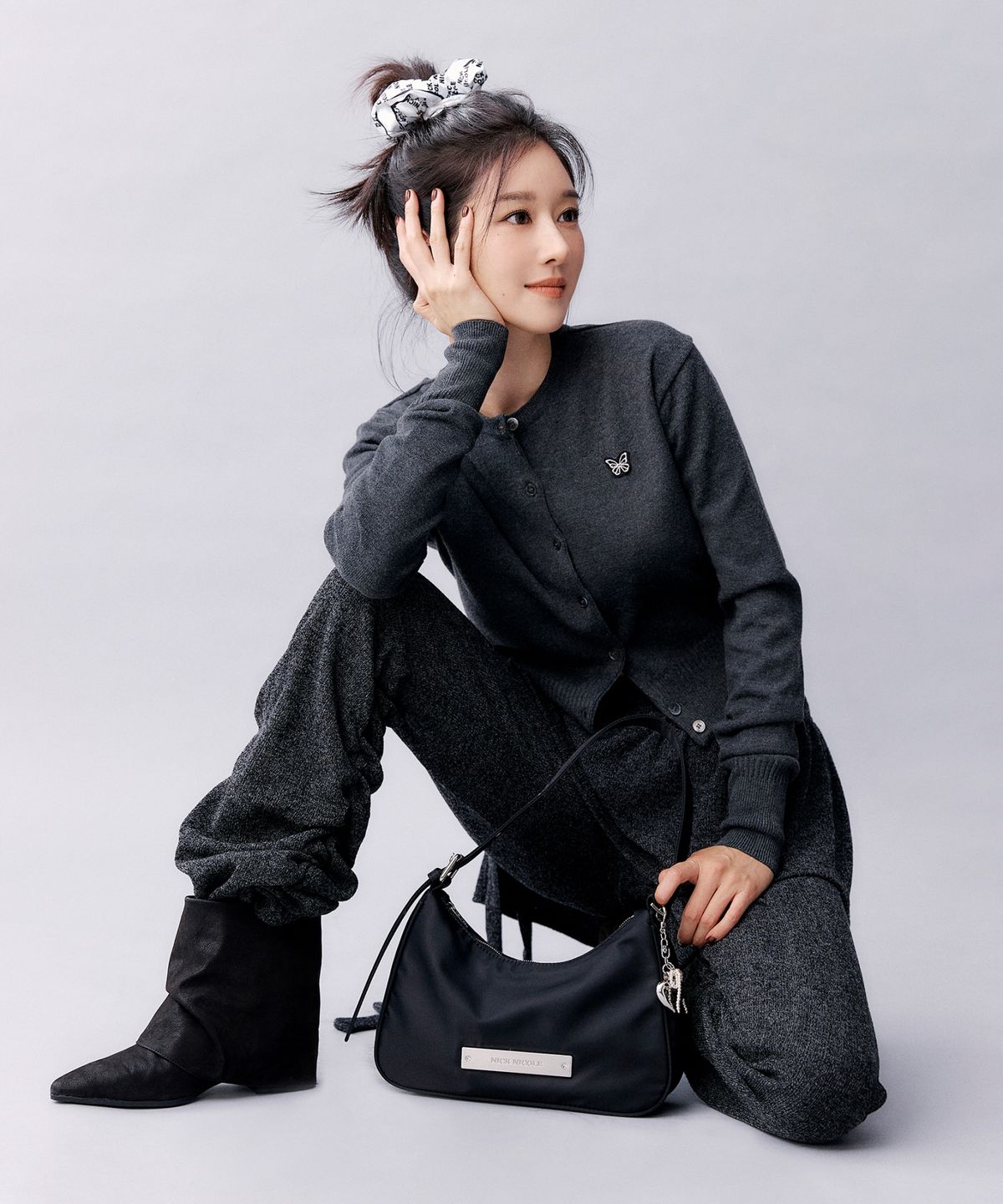 닉앤니콜(NICK&NICOLE) SHIRRING LAYERED SKIRT PANTS_CHARCOAL